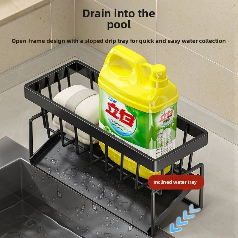 Premium Stainless Steel Kitchen Sink Sponge Holder Organizer - Image 2