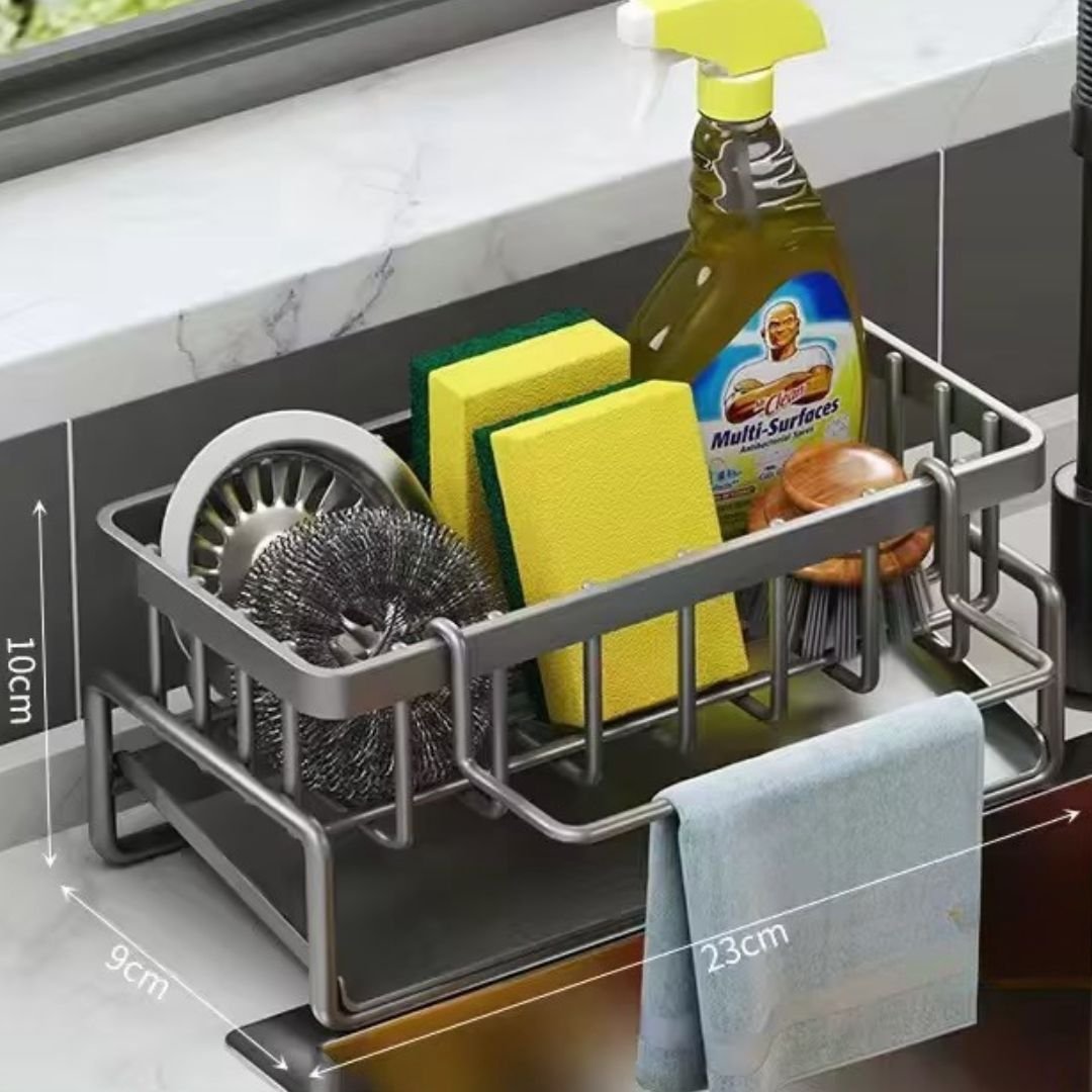 Premium Stainless Steel Kitchen Sink Sponge Holder Organizer - Image 3