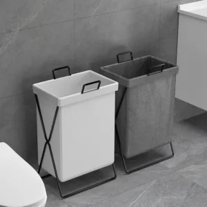 Modern Foldable Fabric Laundry Hamper With Metal Frame