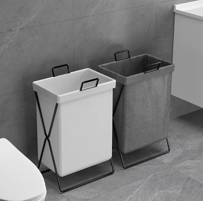 Modern Foldable Fabric Laundry Hamper With Metal Frame