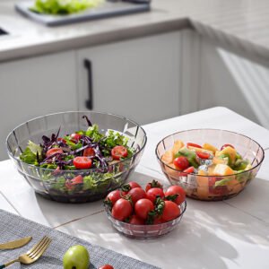 Transparent Acrylic Salad And Fruit Serving Bowl Set