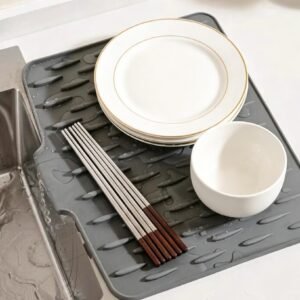 Self Draining Silicone Dish Drying Mat For Sink