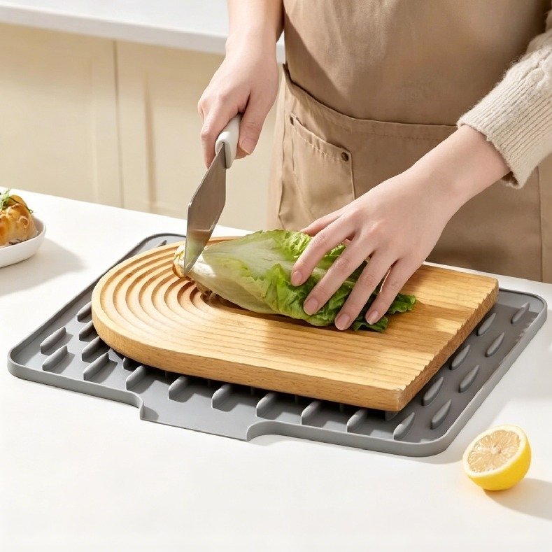 Self Draining Silicone Dish Drying Mat For Sink - Image 3