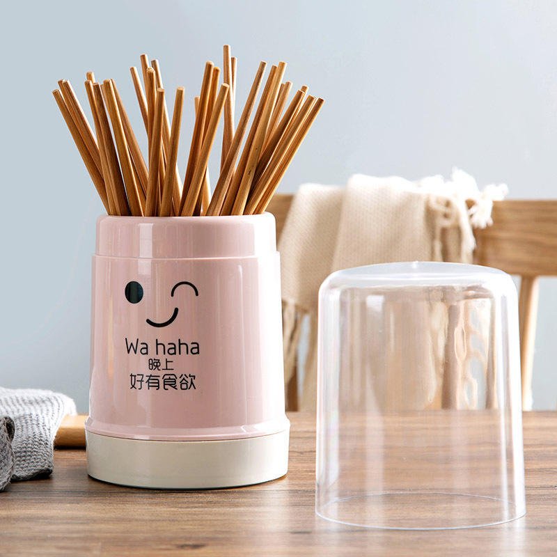 Cute Portable Cutlery Holder Storage Box With Lid