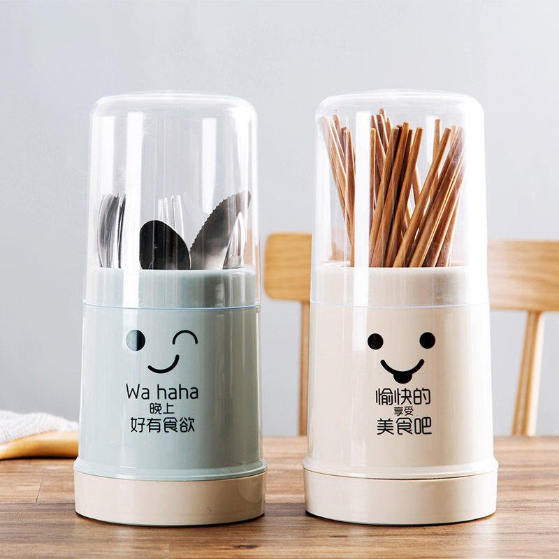 Cute Portable Cutlery Holder Storage Box With Lid - Image 4