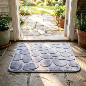 Non-Slip Memory Foam Cobblestone Embossed Bath Mat