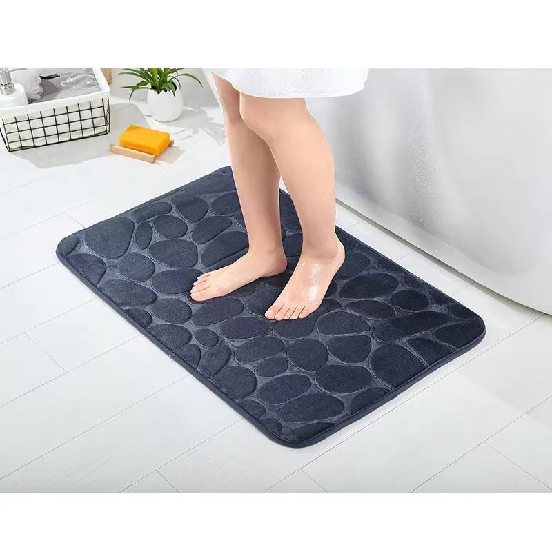 Non-Slip Memory Foam Cobblestone Embossed Bath Mat - Image 3
