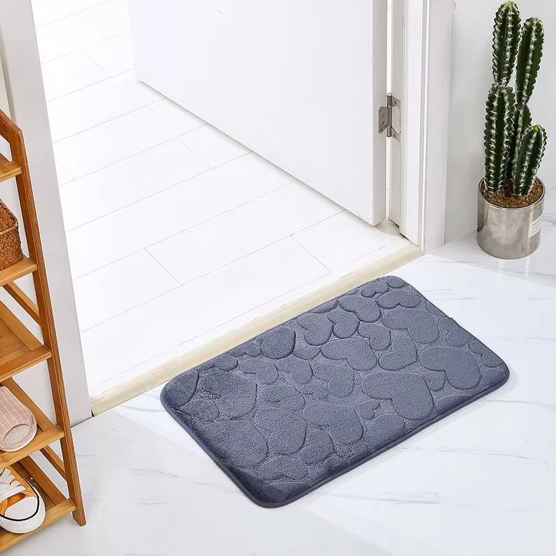 Non-Slip Memory Foam Cobblestone Embossed Bath Mat - Image 4