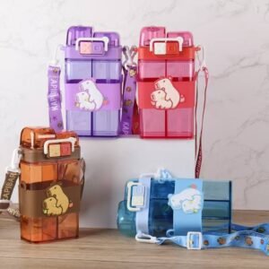 Dual Compartment Capybara Water Bottle With Strap