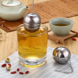 Stainless Steel Mesh Tea Ball Strainer Filter Infuser for Loose Leaf Tea and Mulling Spices - Chain Style