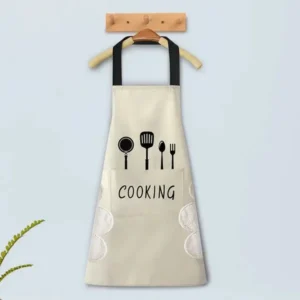 Multicolor Kitchen Apron Waterproof Hand-Wiping With Pocket Oil-Proof Apron For Woman Adjustable