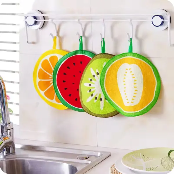 Fruit Pattern Kitchen Cleaning Towel (4pcs)