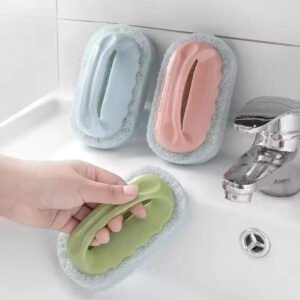 Plastic Cleaning Brush, Wall Sponge Brush, Strong Scouring Plastic Handle Washing Cleaning Brush