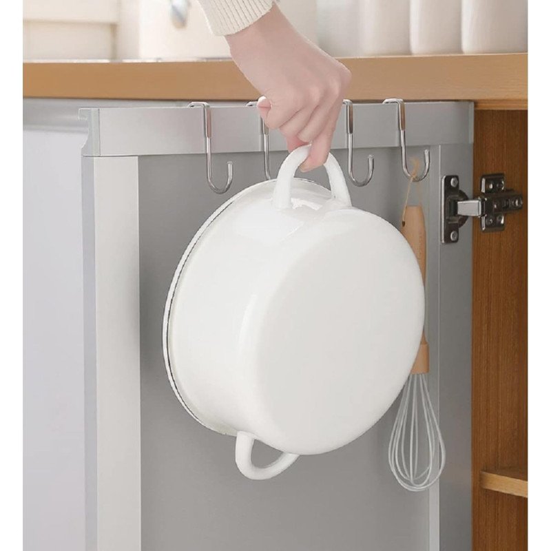 Pack of 5 Stainless Steel S-Shaped Over-Door Hooks – No Drilling Hangers - Image 4