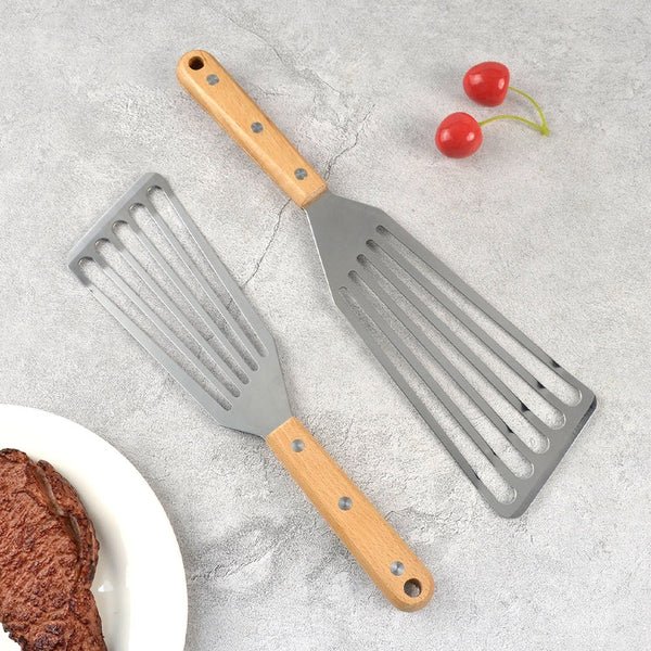 Stainless Steel Kitchen Spatula with Wooden Handle – Durable Cooking - Image 5