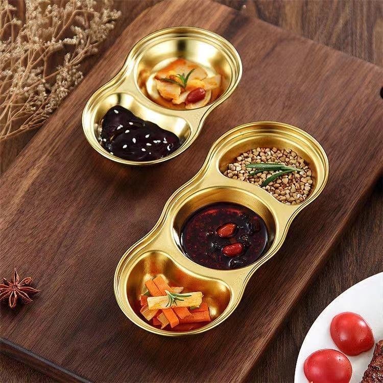 GOLDEN 3-PARTITION STAINLESS STEEL DIP BOWLS - Image 4