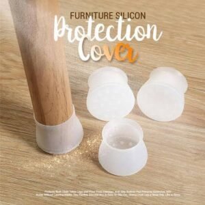 Table Chair Leg Silicone Cap Pad Furniture Non Slip Feet Cover Floor Protector (Pack of 4 )