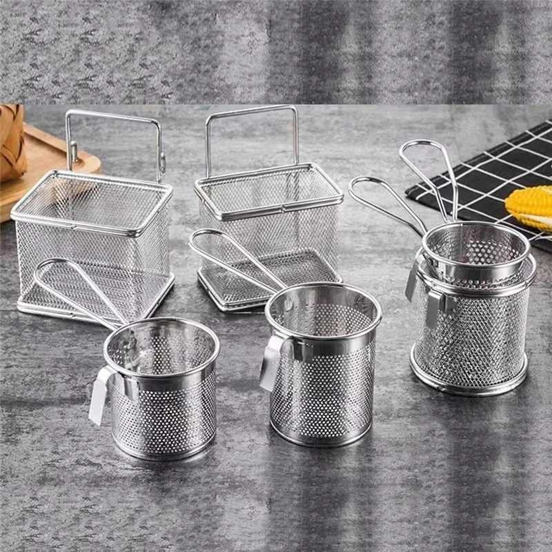 Stainless Steel Mini French Fries Serving Baskets - Image 3