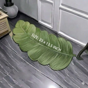 Green Banana Leaf Shaped Non Slip Bath Rug Mat