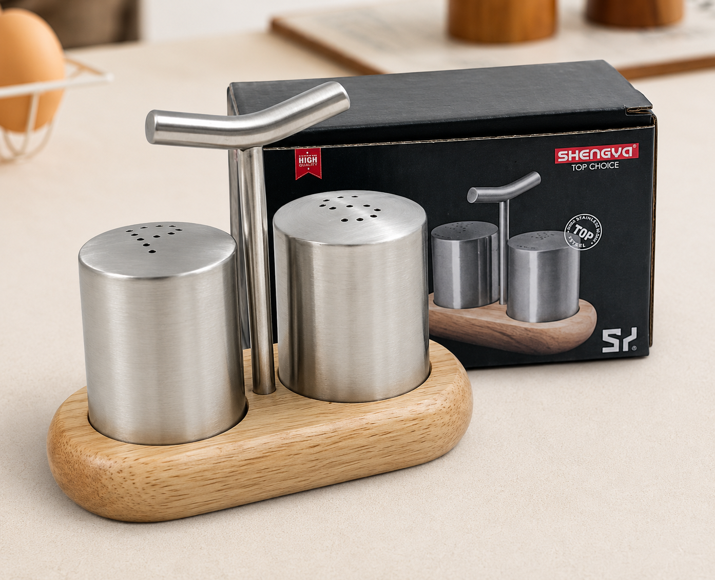 Premium Stainless Steel Salt and Pepper Shaker Set - Image 2