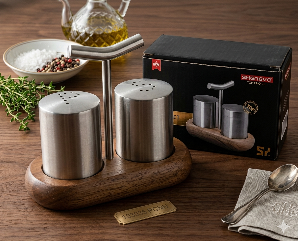 Premium Stainless Steel Salt and Pepper Shaker Set - Image 3