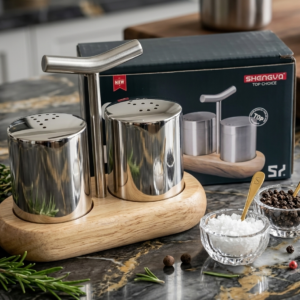 Premium Stainless Steel Salt and Pepper Shaker Set