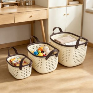 Small Plastic Laundry Basket Toy Storage Organizer Handles