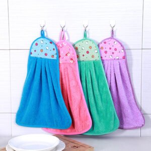 Hanging Coral Fleece Absorbent Kitchen Hand Towels