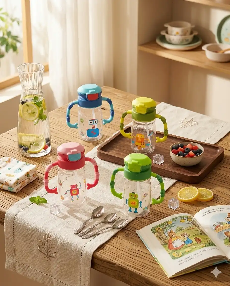 Leakproof Cartoon Toddler Sippy Cup With Handles